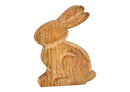 Aufsteller Hase aus Mangoholz natur (B/H/T) 19x25x3cm