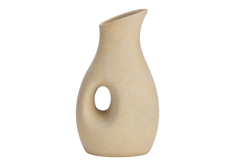 Vase Sand Finish, aus Keramik braun (B/H/T) 12x22x7cm