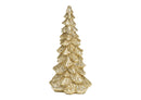 Tannenbaum mit Glitter aus Poly champagner gold (B/H/T) 10x20x10cm