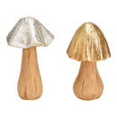 Pilz aus Keramik gold 2-fach, (B/H/T) 10x14x10cm