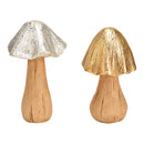 Pilz aus Keramik gold 2-fach, (B/H/T) 11x22x11cm