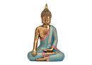 Buddha aus Poly türkis, gold (B/H/T) 15x22x10cm