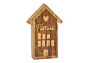 Haus Familie aus Mangoholz natur (B/H/T) 13x20x4cm