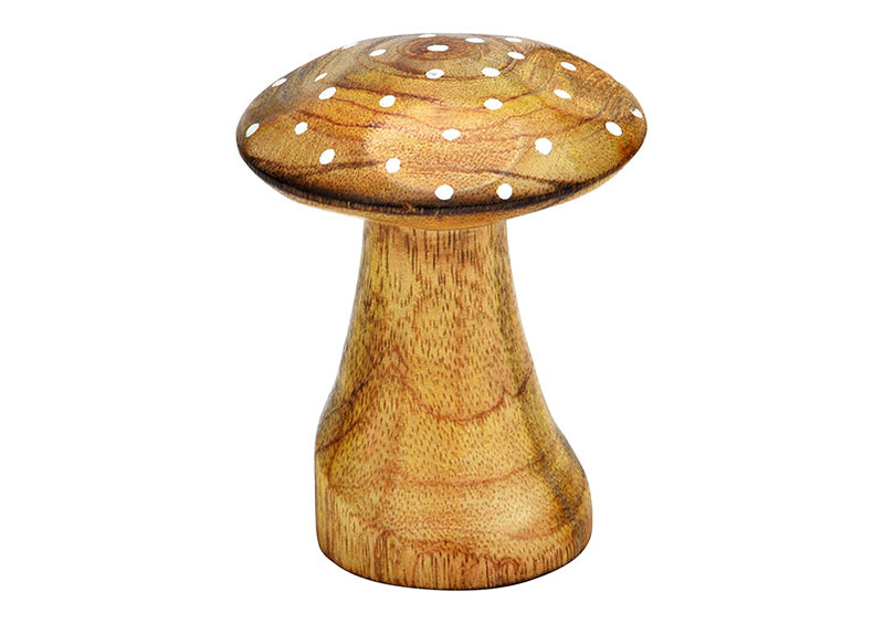 Pilz aus Mangoholz natur (B/H/T) 6x8x6cm