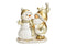 Wichtel mit Schneemann aus Poly gold (B/H/T) 10x12x6cm