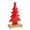 Aufsteller Tannenbaum auf Mangoholzsockel aus Metall rot (B/H/T) 10x20x5cm