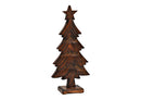 Aufsteller Tannenbaum aus Mangoholz braun (B/H/T) 15x32x6cm