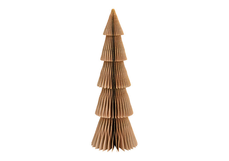 Aufsteller Tannenbaum Honeycomb mit Glitter aus Papier/Pappe brown (B/H/T) 14x40x14cm