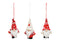 Christbaumschmuck Wichtel aus Stoff, Rot-Weiß, 3-fach, (B/H/T) 5x9x3 cm