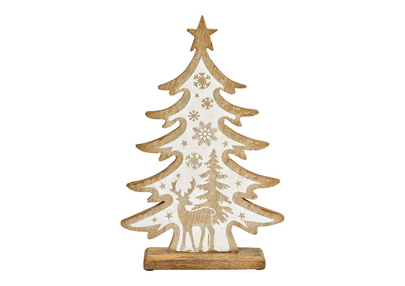 Aufsteller Tannenbaum aus Mangoholz natur (B/H/T) 25x37x5cm