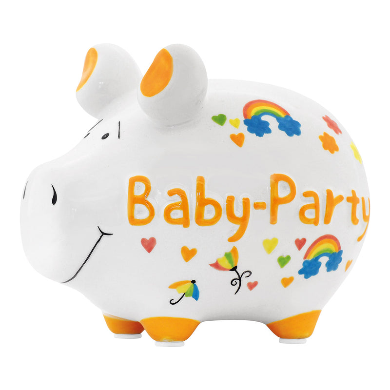 Spardose KCG Kleinschwein Babyparty aus Keramik bunt (B/H/T) 12x9x9cm