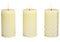 Kerze LED warm weiß Docht Flamme, 2xAAA nicht Inkl. aus Wachs elfenbein 3-fach, (B/H/T) 7x13x7cm