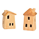 Haus aus Keramik beige 2-fach, (B/H/T) 7x12x6cm