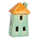 Haus aus Keramik mint (B/H/T) 7x14x6cm