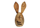 Hase Frohe Ostern aus Mangoholz braun (B/H/T) 9x16x9cm