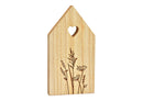 Haus Blumenwiesen Dekor aus Holz natur (B/H/T) 12x23x2cm