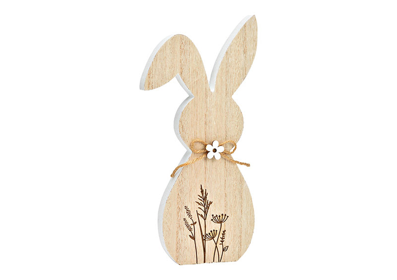 Hase aus Holz natur (B/H/T) 14x30x2cm