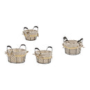 Korb 3-er Set, aus Metall/Textil beige (B/H/T)18x18x18cm, 23x20x23cm, 26x23x26cm