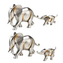 Elefant Mutter Kind Set 2-er Set, aus Poly silber (B/H/T) 32x13x6cm