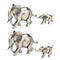 Elefant Mutter Kind Set 2-er Set, aus Poly silber (B/H/T) 32x13x6cm