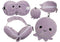 Kinder Plüsch Reisekissen mit Augenmaske Oktopus aus Textil pink/rosa (B/H/T) 15x14x10cm