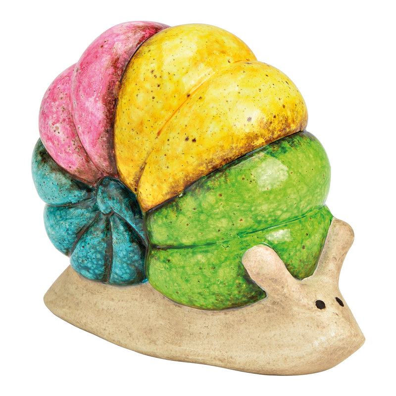 Schnecke Regenbogen aus Keramik bunt (B/H/T) 13x11x6cm