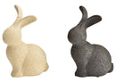 Hase aus Keramik beige, schwarz 2-fach, (B/H/T) 15x21x10cm