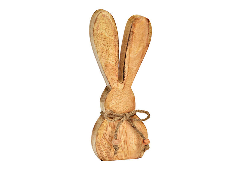 Hase mit Schleife aus Mangoholz natur (B/H/T) 8x20x2cm