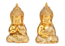 Buddha mit Glitter aus Poly gold 2-fach, (B/H/T) 7x11x6cm