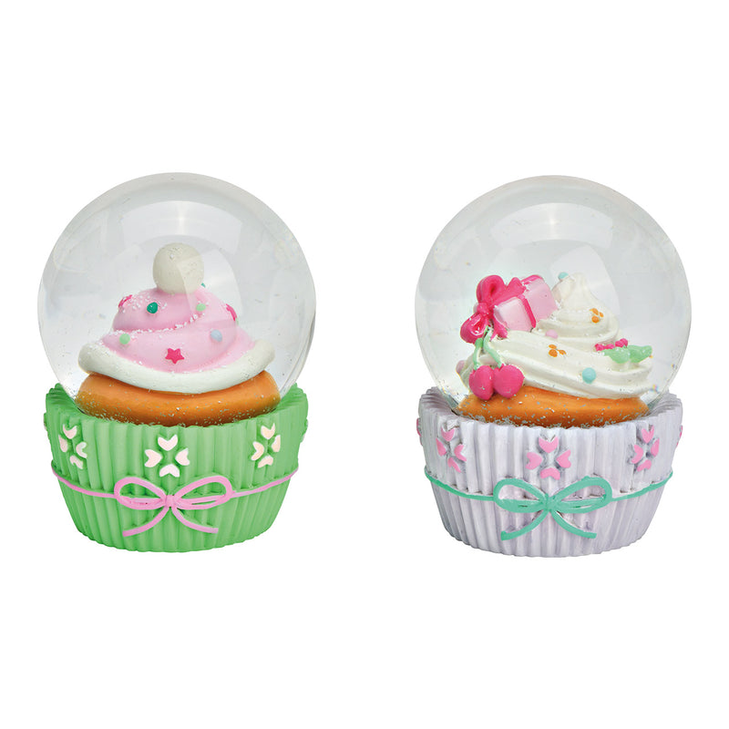 Schneekugel Cupcake aus Poly bunt 2-fach, (B/H/T) 6x9x6cm