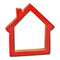 Aufsteller Haus aus Mangoholz rot (B/H/T) 19x20x2cm