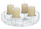 Adventskranz Halbkorb, Kerzenhalter aus Metall weiß (B/H/T) 36x9x36cm