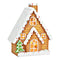 Lebkuchenhaus mit LED aus Poly braun (B/H/T) 19x23x11cm, Batteriebetrieb 3AAA exklusiv