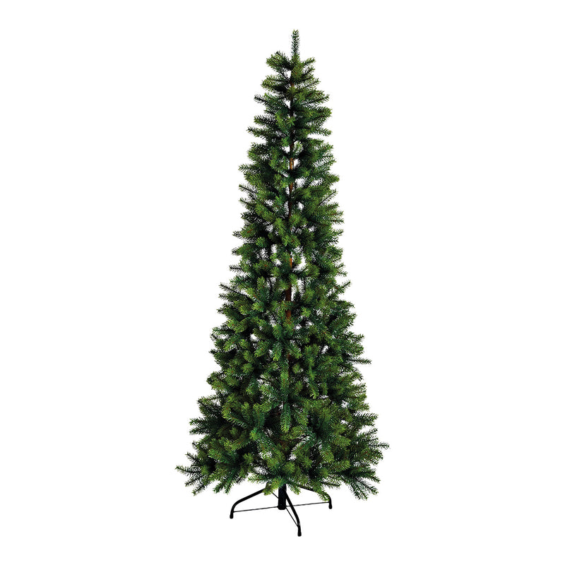 Tannenbaum schlank, 1238 Tipps aus Kunststoff grün (H) 210cm