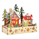 Winterszene mit LED, Batteriebetrieb 2xAA nicht enthalten, Doppelfunktion batteriebox mit Timer aus Holz bunt (B/H/T) 20x17x8cm