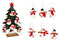 Weihnachtshänger Schneemann 10x11x0,5cm auf Baumständer 34x59x12cm aus Holz bunt 6-fach