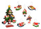 Weihnachtshänger Nikolaus, Schneemann 9x13x0,5cm auf Baumständer 34x59x12cm aus Holz bunt 6-fach,
