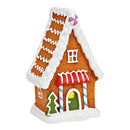 Lebkuchenhaus mit LED, exklusive 2xLR44 aus Terracotta braun (B/H/T) 12x21x10cm