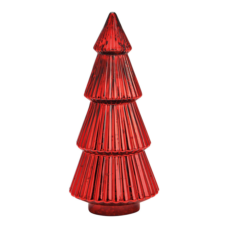 Tannenbaum aus Glas rot (B/H/T) 17x38x17cm