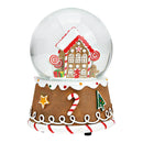 Spieluhr/Schneekugel Lebkuchenhaus aus Poly braun (B/H/T) 10x15x10cm