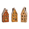 Lichthaus, Stadthaus exklusive 2xLR44 aus Steingut natur 3-fach, (B/H/T) 6x16x5cm