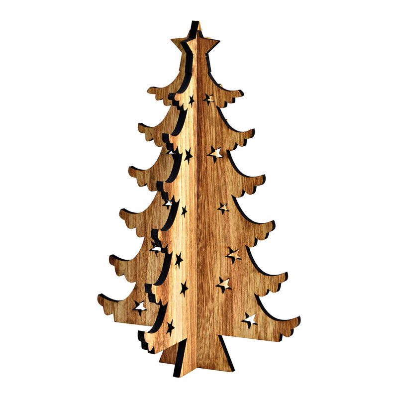 Tannenbaum zum Stecken aus Paulownia Holz natur (B/H/T) 19x30x19cm