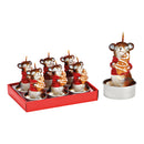 Teelicht-Set Wintermaus mit Lebkuchenbaum 4x7x4cm 6-er Set, aus Wachs rot (B/H/T) 14x8x9cm