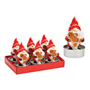 Teelicht-Set Wichtel mit Lebkuchenfigur 4x8x4cm 6-er Set, aus Wachs rot (B/H/T) 14x8x9cm