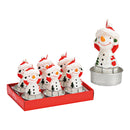 Teelicht-Set Schneemann 4x8x4cm 6-er Set, aus Wachs weiß (B/H/T) 14x8x9cm