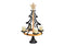 Adventsgesteck, Tannenbaum f. 4er Kerzen 8cm, aus Metall, Mangoholz schwarz (B/H/T) 43x75x43cm