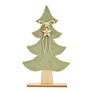 Aufsteller Tannenbaum Kunstfell Finish aus Holz, Polyester grün (B/H/T) 23x39x5cm