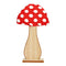 Aufsteller Pilz aus Holz natur, rot, weiß (B/H/T) 19x32x6cm