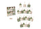 Adventskalender Hänger Haus 10x16x1cm 24-er Set, aus Textil grün (B/H/T) 200x15x1cm
