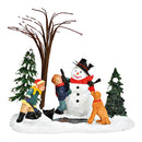 Miniatur Kinder bauen Schneemann aus Poly bunt (B/H/T) 13x12x6cm